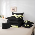 thumbnail image 5 of Feelyou Black Yellow Bowknot Twin Bedding Sets 7-Piece for Girls, Kawaii Bow-tie Ribbon Bedding Comforter Set, Cute Princess Style Reversible Sheet Sets, Ultra Soft Bedroom Decor, 5 of 7