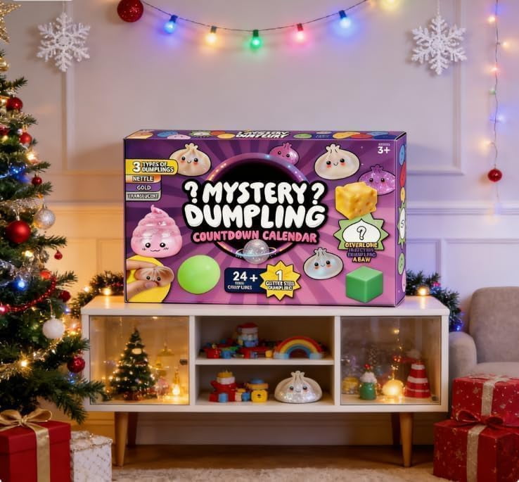 2026 Dumpling Squishy Advent Calendar, 24 PCS Dumpling Mystery Surprise Fidget Toys, Stress & Anxiety Relief Sensory Toys for Adults, Ideal Holiday & Birthday Gift (A)