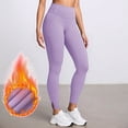 thumbnail image 2 of Ediodpoh Yoga Pants Women High Waisted Casual Thermal Winter Leggings for Everyday Wear Comfortable Stretchy with Soft Full Length Purple S, 2 of 5