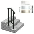 thumbnail image 3 of Zimtown Handrail for Stairs Outdoor Steps Handrail Fits 1 or 2 Steps Wrought Iron Handrail, 3 of 12