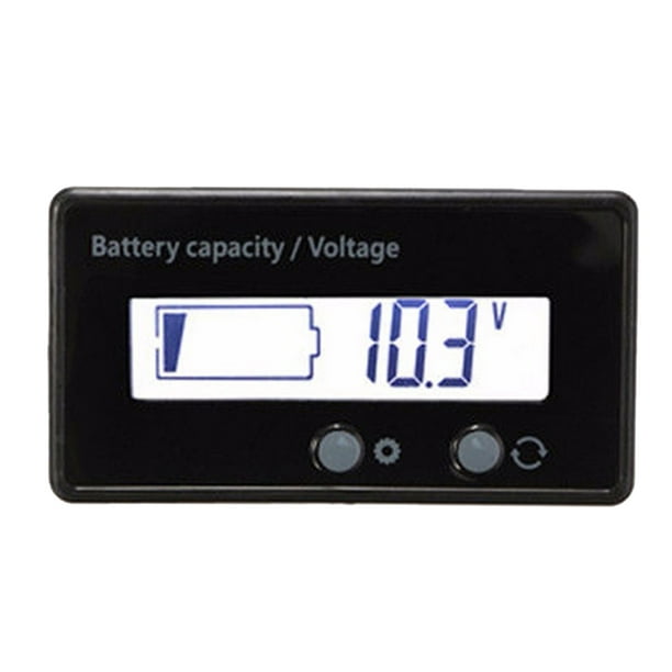 Indicador de nivel de carga de batería de coche Riwesomey Medidor de Voltímetro LCD 12V-48V Artesanía No.03