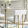thumbnail image 4 of Modway Privy Gold Stainless Steel Upholstered Fabric Bar Stool in Gold White, 4 of 9