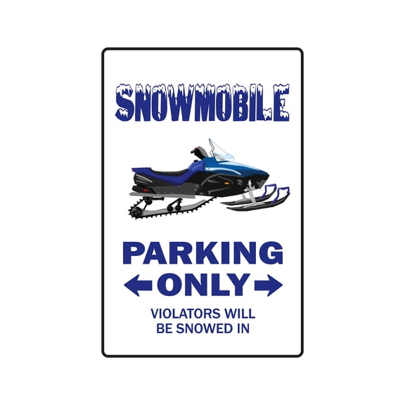 SNOWMOBILE Parking Aluminum Sign snowmobiling driver racing | Indoor/Outdoor | 24" Tall