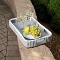 thumbnail image 3 of Beaumont Lane PU Rattan Multi-Color Bar Cart Rectangular 34.5"x16.5"x33" Unassembled, 3 of 13