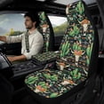 thumbnail image 3 of Xoenoiee Aztec Deer Skull Cactus Cow Pattern Car Seat Covers Full Set of 5 Front Seats Protectors Covers with Seat Belt Cover Center Console Cover, PU Leather Car Decor Interior Accessories, 3 of 7