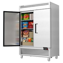 Coolake 54" W Commercial Freezer, 49 Cu Ft Soild Door Upright Freezer with 8 Adjustable Shelves, Frost-free Stainless Steel Industrial Reach-in Freezer for School Restaurant Church Prep Kitchen