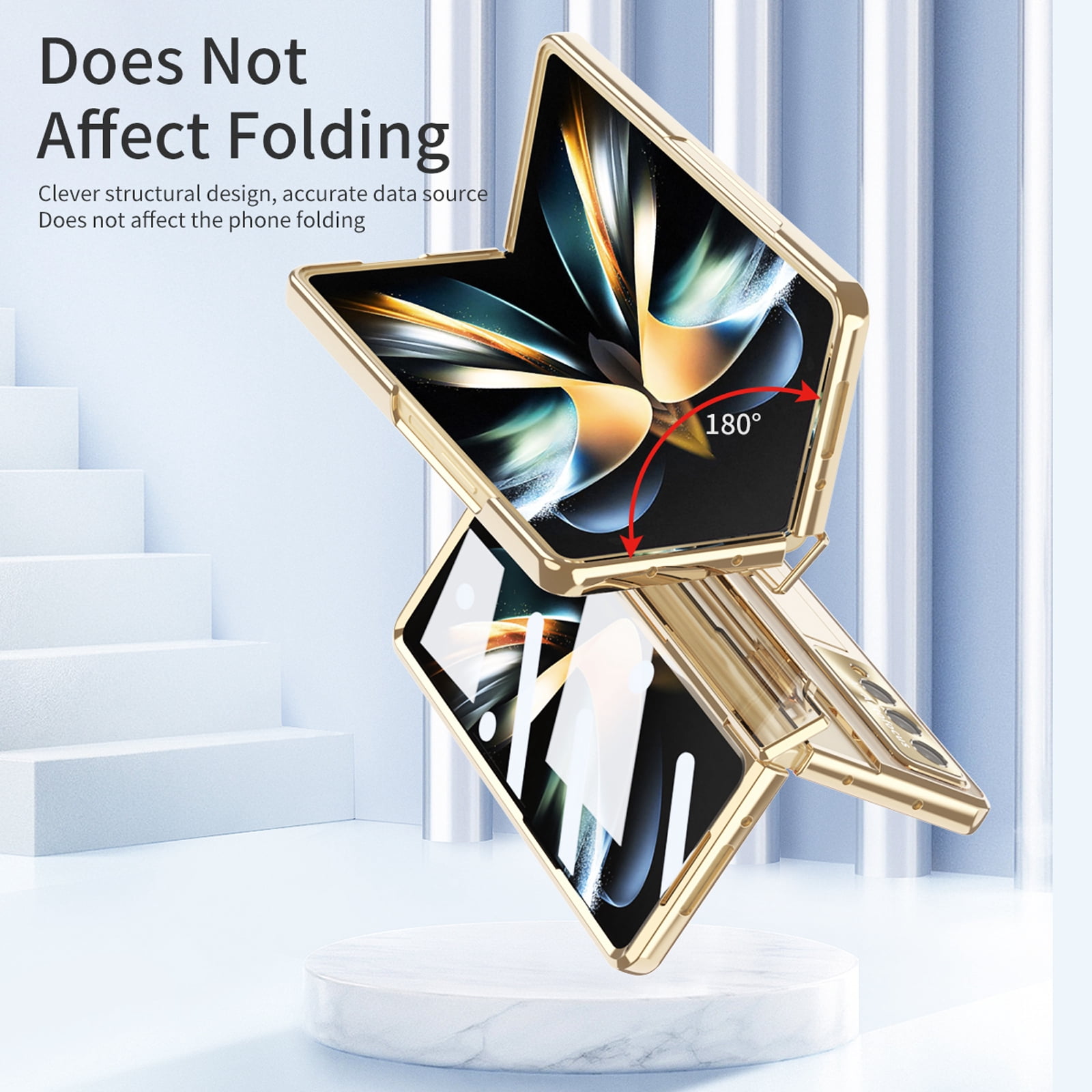 for Samsung Galaxy Z Fold 6 2023 Case, Luxury Plating Shockproof Drop Protection Phone Case for Samsung Galaxy Z Fold 6 5G, Gold