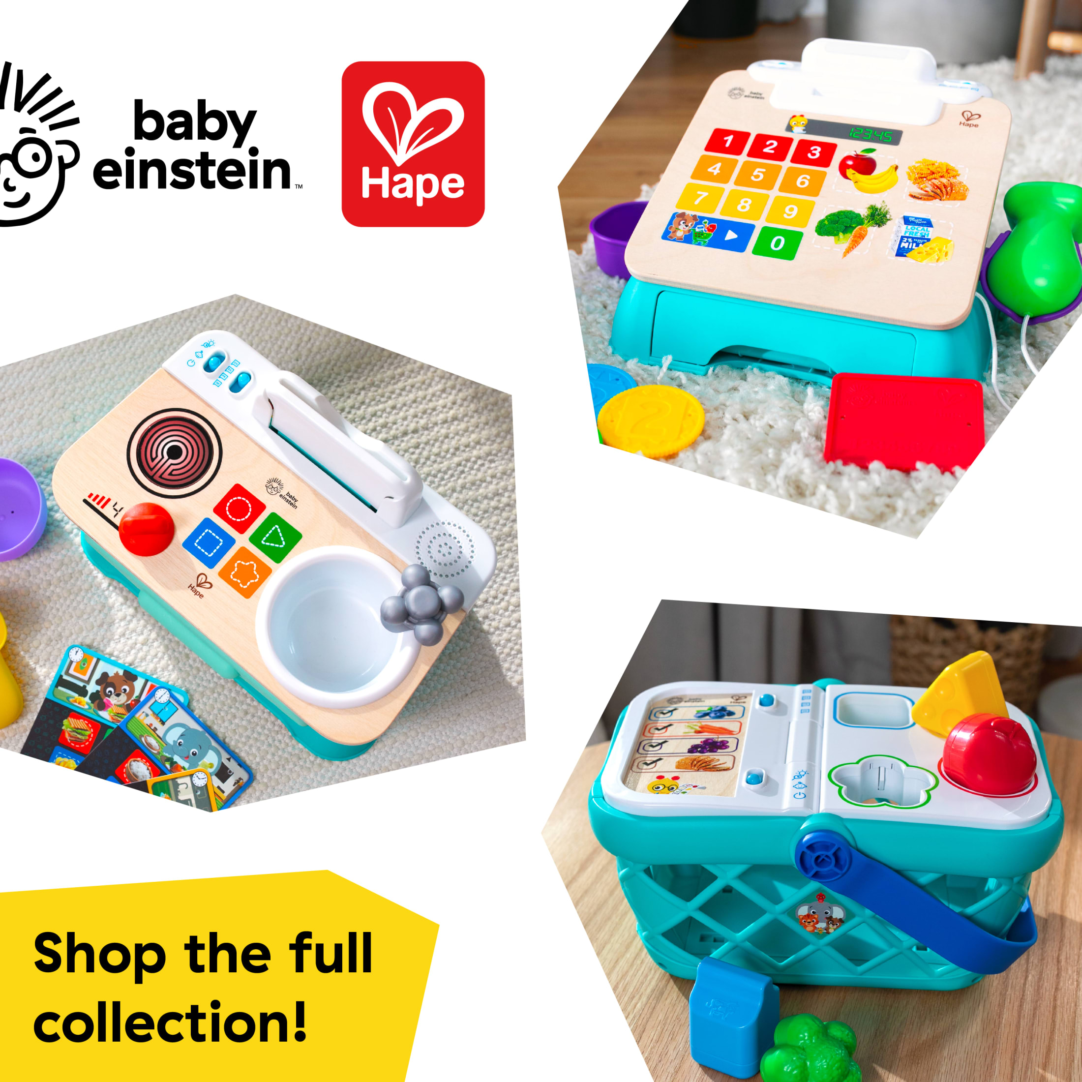 Baby Einstein + Hape Magic Touch Cash Register Pretend to Check Out Toy, Ages 9 Months+