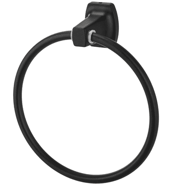 Mainstays Square Matte Black Steel Wall Mount Towel Ring