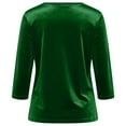 thumbnail image 4 of Hearthz Velour Tops for Women Casual Crew Neck Women 3/4 Sleeve Tops Loose Basic Shirt Velour Blouse Solid Holiday Party Outfits, 4 of 7
