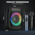 thumbnail image 7 of BONAOK Singing Karaoke Machine with 2 Microphones, Portable Bluetooth Karaoke Speaker for Adults Kids, RGB Lights, PA System for Party, 7 of 7