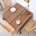 thumbnail image 2 of Orange Ethnic Stripe Pattern Square Tablecloth,Waterproof Square Table Cover,Wipeable Spillproof Washable Table Cover for Home Kitchen Party Decor 42"X42"(107x107cm), 2 of 6