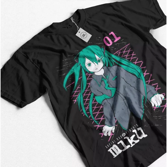 RARE Serial Experiments Lain T-Shirt lain miku Shirt Anime Manga Gift Unisex Shirt