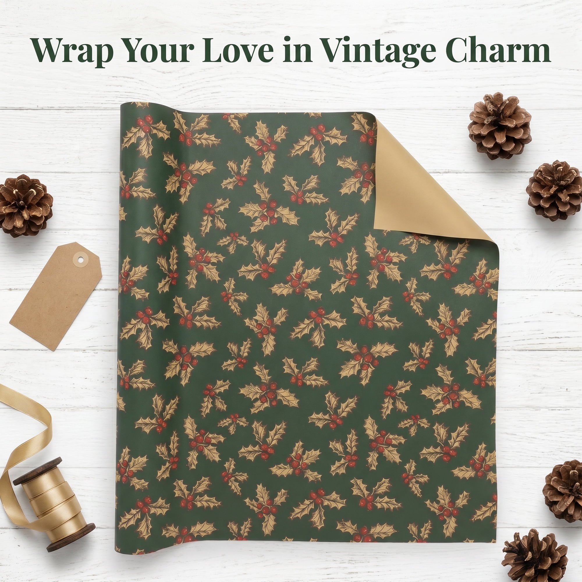 Unique Bargains Premium Gift Wrapping Paper for Christmas and Events Green 27.6"x 19.7"
