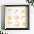 thumbnail image 6 of 9pcs 1.6x1.6 inch Weather Symbols Theme Stickers Self Adhesive Metal Stickers Snowflake Sun Moon Stickers Golden Epoxy Stickers for DIY Scrapbooks Epoxy Resin Art Crafts Water Bottle Decor, 6 of 9