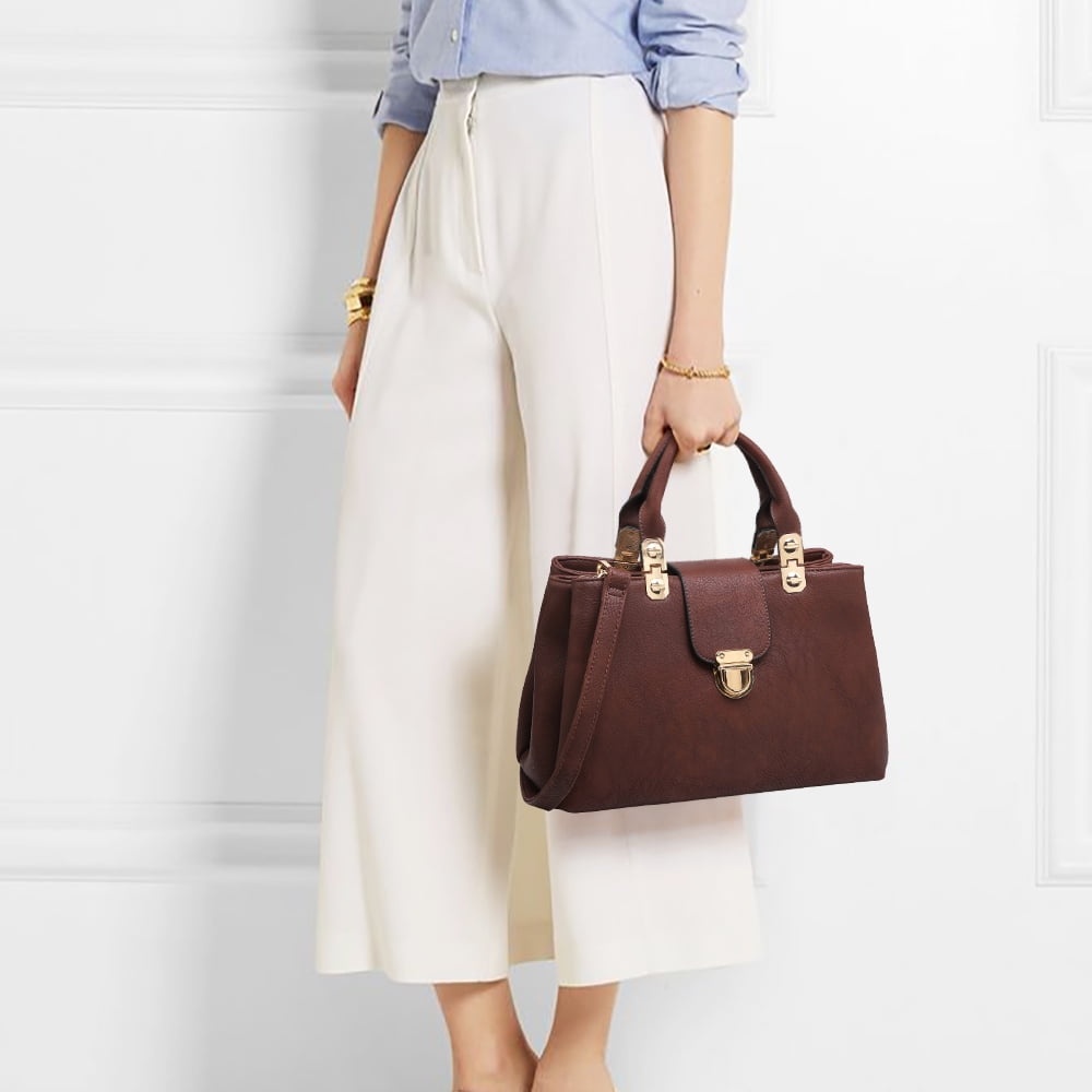 Dasein Women Satchel Handbags Top Handle Purse Medium Tote Bag Vegan Leather Shoulder Bag