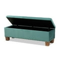 thumbnail image 2 of Baxton Studio Hannah Teal Blue Velvet Upholstered Storage Ottoman Bench, 2 of 5