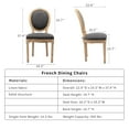 thumbnail image 5 of French Country Dining Chairs Set of 4, Gray Kitchen & Dining Room Chairs Set of 4, Gray Linen Upholstered Dining Chairs, Wood Legs, Sillas De Comedor (Fabric, Grey, 4Pcs), 5 of 11
