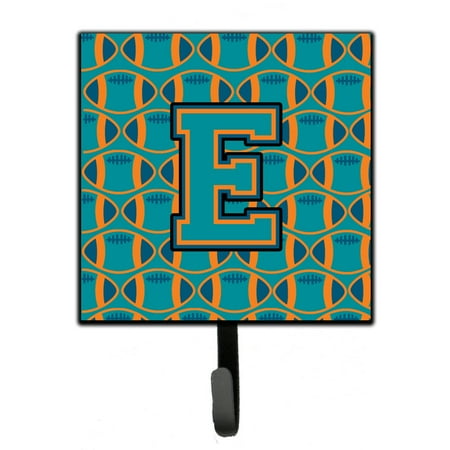 

Carolines Treasures CJ1063-ESH4 Letter E Football Aqua Orange and Marine Blue Leash or Key Holder 7Hx4.25W multicolor