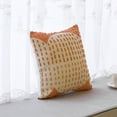 thumbnail image 2 of 16" Handwoven Cotton Throw Pillow Cover with Ribbed Line Dots and Wave Border, 2 of 7