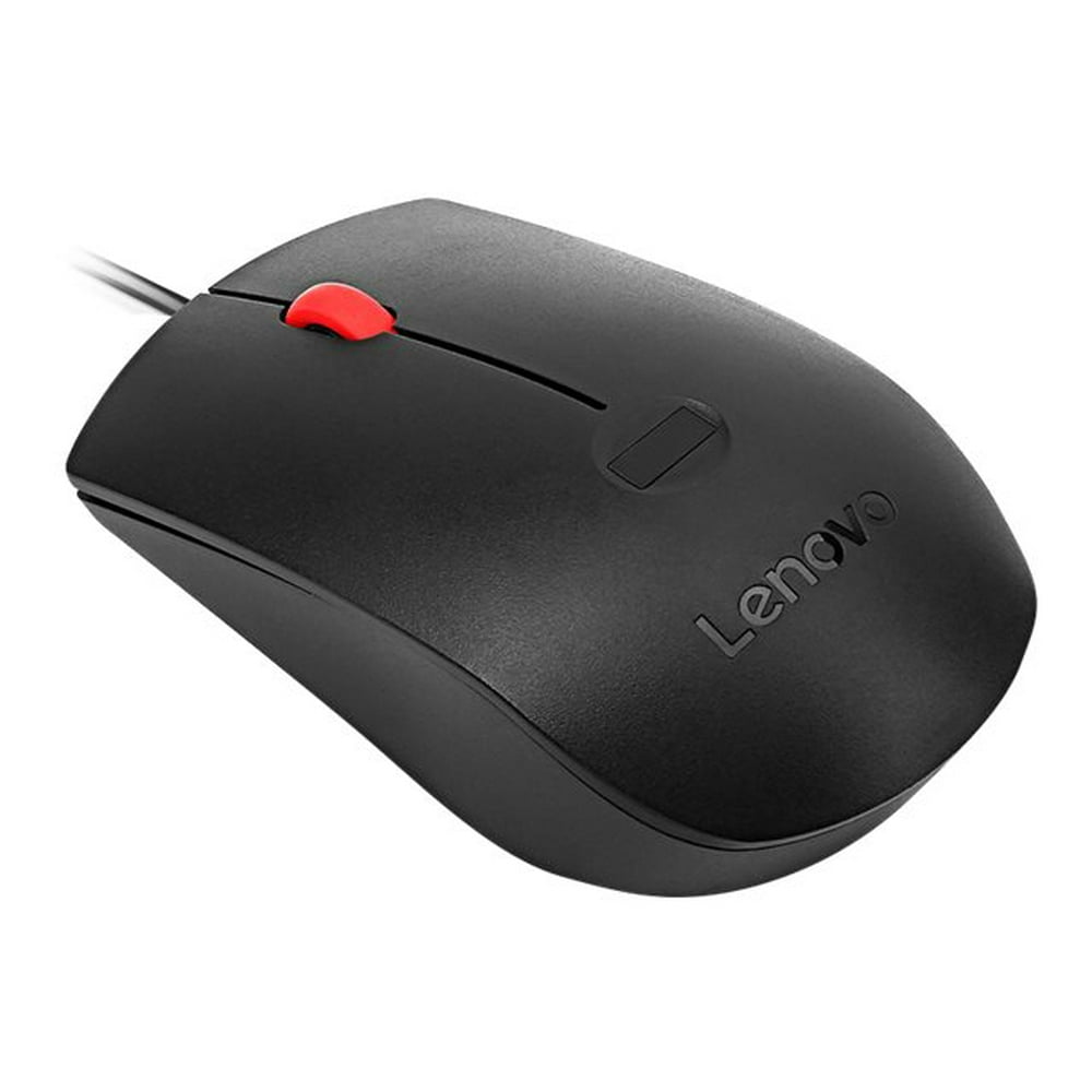 Lenovo - Mouse - optical - 3 buttons - wired - USB - black - for