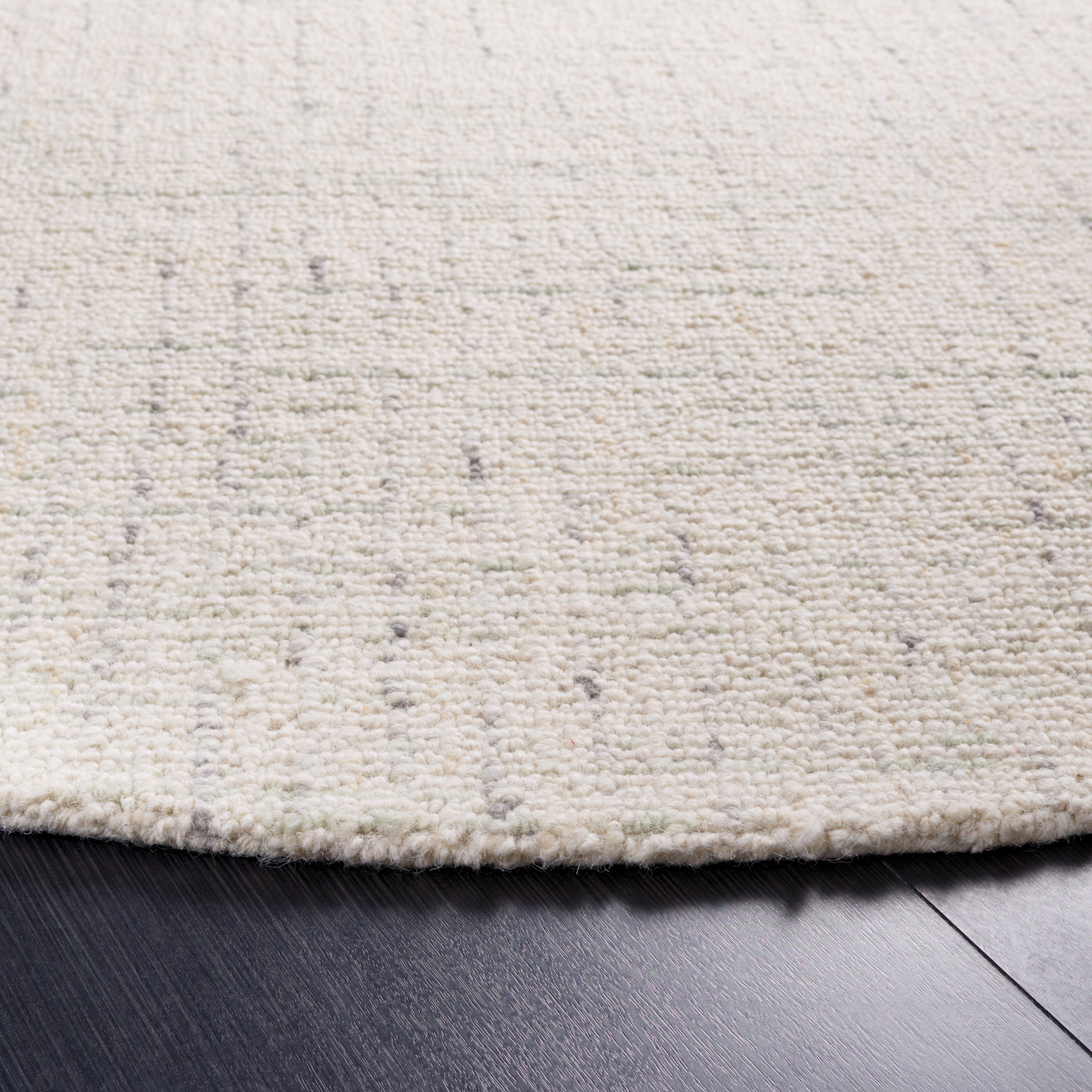 Safavieh Abstract Delia Distressed Wool Area Rug, Ivory/Light Gray, 8' x 8' Round