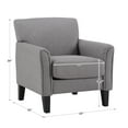thumbnail image 4 of Weston Home Tribeca Modern Accent Chair, Grey Linen, 4 of 8