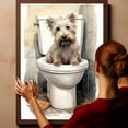 thumbnail image 6 of Glenofimaal Terrier Dog Canvas Wall Art for Bedroom Living Room Home Decor,Funny Dog Canvas Sitting on The Toilet Animal Pattern Office Artworks, modern wall decor, Ready to Hang, 6 of 6
