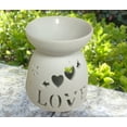 White Ceramic Aromatherapy Diffuser;Product Size 3x3x3.75. Add your own aroma oil and tea light