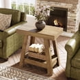 thumbnail image 6 of Finmind 2-Tier Wooden End Table, Farmhouse Slim Side Table with Storage for Living Room or Bedroom, Natural, 6 of 7