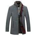 thumbnail image 1 of Abrigo de invierno para hombre, abrigo corto de lana, abrigo de invierno, chaqueta de invierno para negocios, ocio, abrigo de hombre para hombre con bufanda extraíble, 1 of 5