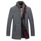 thumbnail image 1 of Abrigo de invierno para hombre, abrigo corto de lana, abrigo de invierno, chaqueta de invierno para negocios, ocio, abrigo de hombre para hombre con bufanda extraíble, 1 of 5