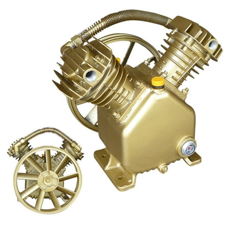 Style Pump Head - Hiltex 5HP Twin Cylinder Air Compressor Pump | Dual 2 Piston V-Style Motor Head Tools