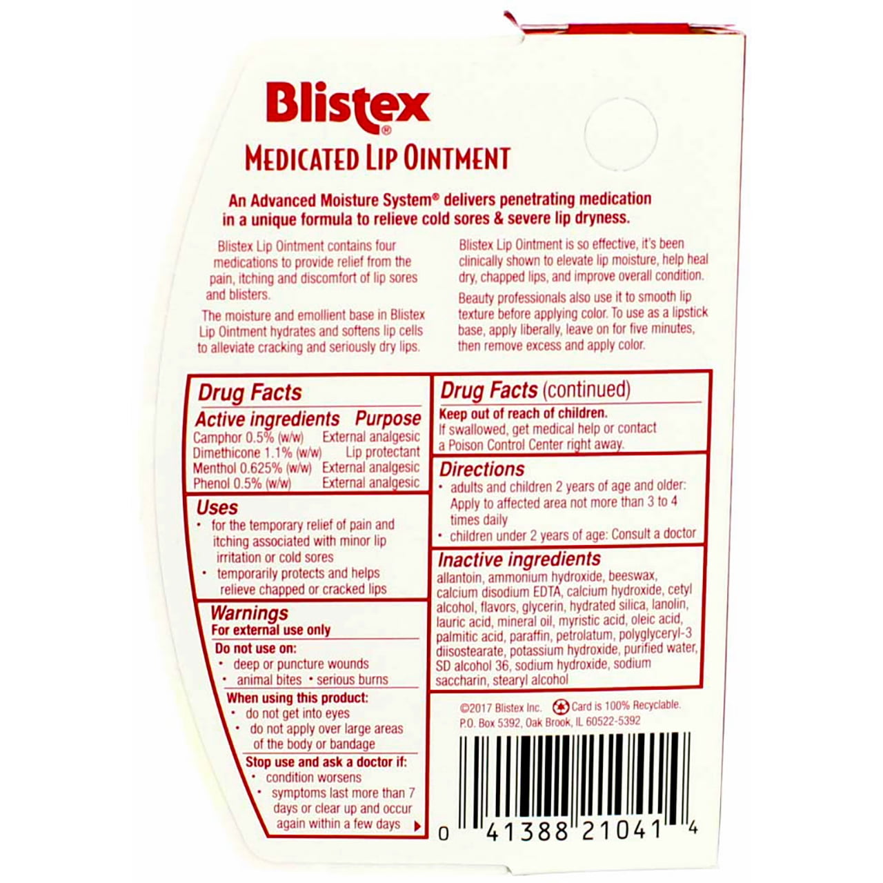 5 Pack Blistex Medicated Ointment, .35-Ounce Tube