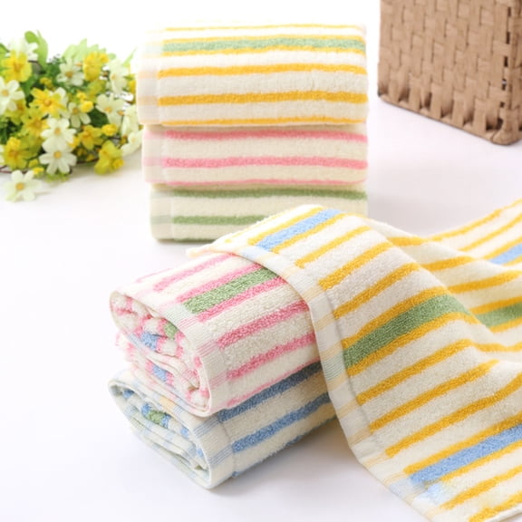 PENIKOKO 4Pcs Striped Cotton Hand Towels Assorted Colors Absorbent Face Towels Comfortable