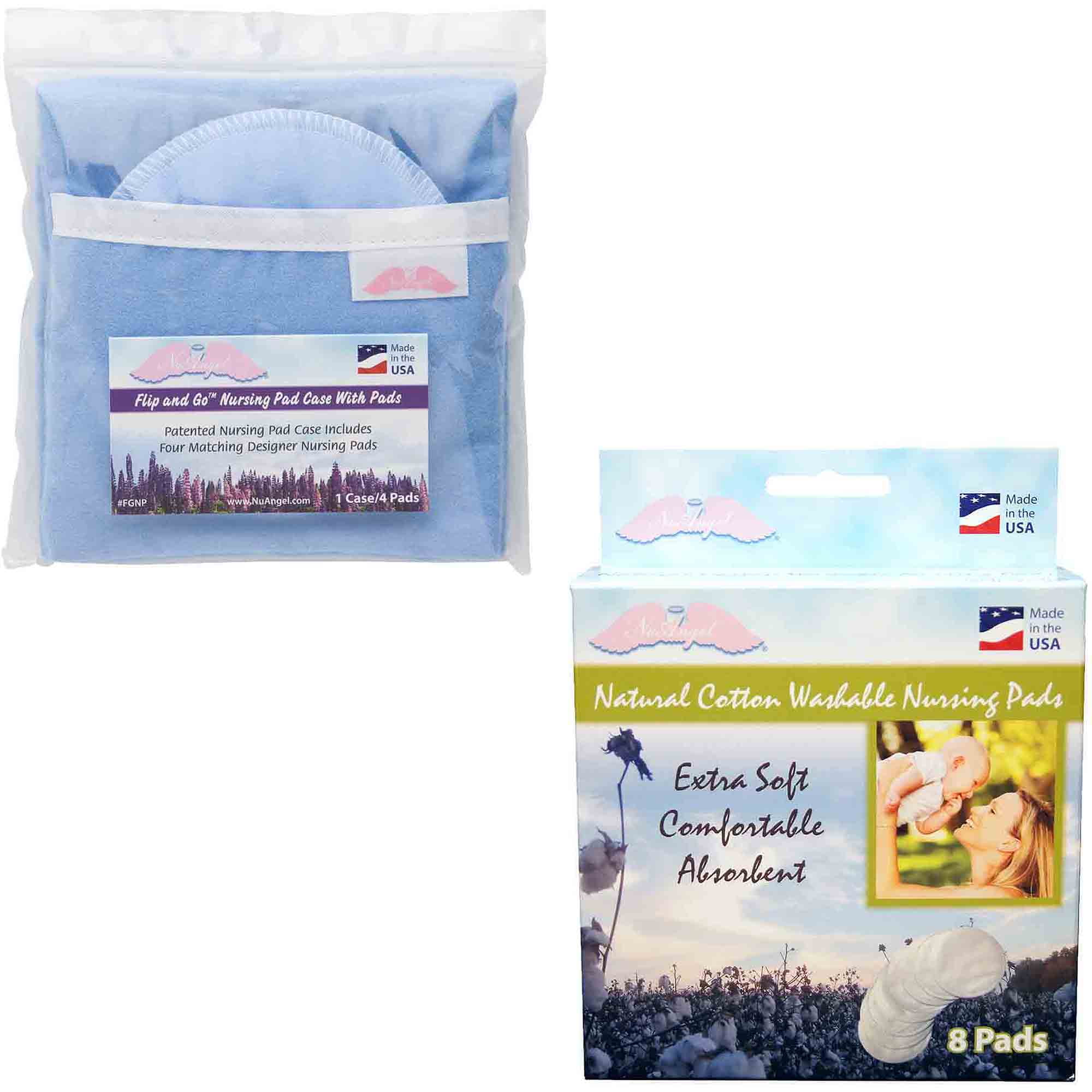 NuAngel Flip & Go Nursing Pad Case with AllNatural Washable Nursing