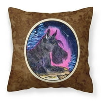 Carolines Treasures SS8442PW1414 Starry Night Scottish Terrier Fabric Decorative Pillow 14Hx14W multicolor