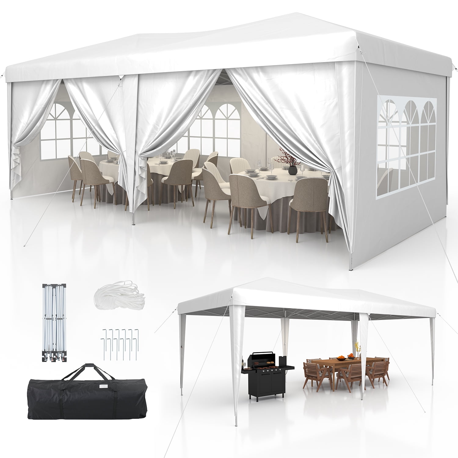 Coleman Flex 'N Go 10x10 Pop Up Canopy Tent for Outdoor Shelter