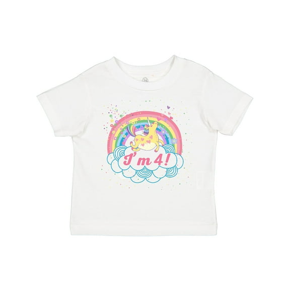Inktastic 4th Birthday Unicorn Rainbow Cute Girls Girls Toddler T-Shirt