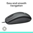 thumbnail image 6 of Logitech M100 Wired Optical Ambidextrous PC Mouse with 1000 DPI Optical Tracking, Gray, 6 of 8