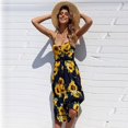 thumbnail image 1 of AMERTEER Robes à Imprimé Floral pour Femmes Été Aguichant Col en V Robe Longue Élégante Décontractée Sans Manches Dos Nu Robe de Soirée, 1 of 2
