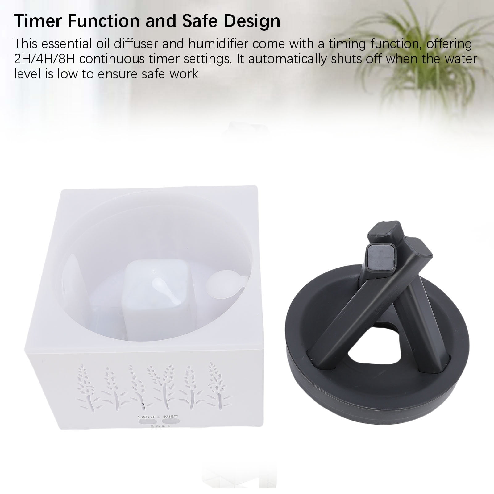 Nieyigj Essential Oil Diffuser with Colorful Light, 400ml Hollow Design Scent Diffuser (8.27 inches / 21 cm), Silent Room Humidifier for Family Home Office