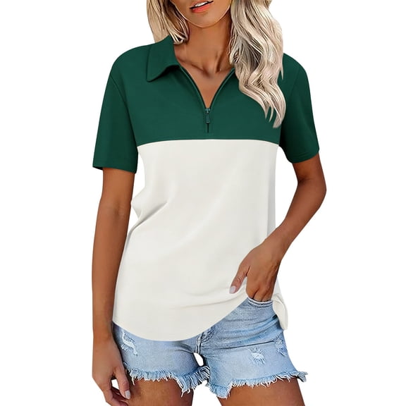 Soyumi Polo Shirts Athletic Golf Shirts Women Lightweight Womens Polo Shirts Short Sleeve Summer Womens Shirt Tennis Golf Shirt Business Casual Blouse, Blackish Green