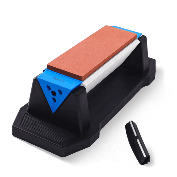 Grade Knife Sharpening Stone Kit, 3-Sided Grit 400/1000/3000, Kitchen Knifes Sharpener with Angle Guide