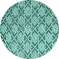 thumbnail image 1 of Ahgly Company Indoor Round Oriental Turquoise Blue Industrial Area Rugs, 4' Round, 1 of 4