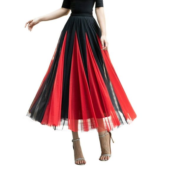 B91xZ Knee Length Skirts for Women Solid Soft and Stretchy Fabric A-line Short Skirt,BK1 80