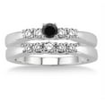 thumbnail image 2 of 1.25 Carat Black Diamond Elegant 5 stone Bridal Set on 10k White Gold, 2 of 2