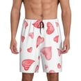 thumbnail image 1 of Balery Pink Hearts Pantalones cortos de pijama de punto de algodón para hombre con cinturilla y bolsillos-XX-Large, 1 of 6