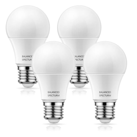 YANSUN 11 Watts Grow Light Bulb, Full Spectrum Grow Light LED Plant Grow Light for Flowers and Fruit, A19 Bulb, 4PK