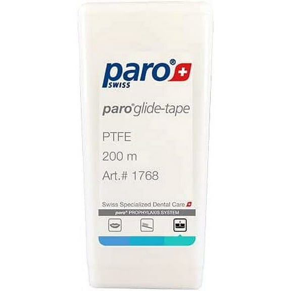 PARO Glide-Tape 200M or 650 Foot, Made from PTFE which Proven to aid Oral Hygiene 6 Pack